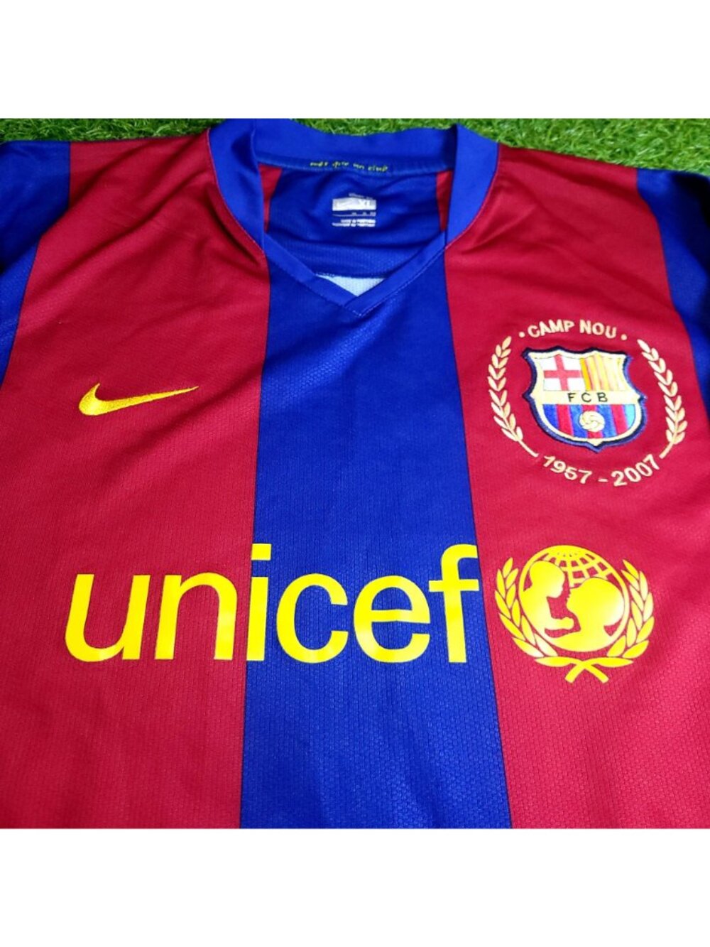 Ronaldinho Barcelona Anniversary 2007 2008 Soccer Jersey XL SKU# 237741-655 - Picture 3 of 7